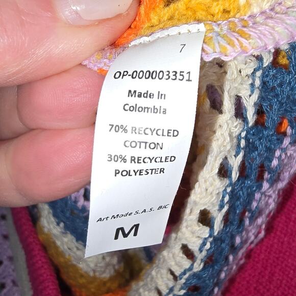 Maaji Pink Prism Kiko Shorts Knit Crochet Pull On 6" Multi Color Stripe M NEW - Picture 6 of 9